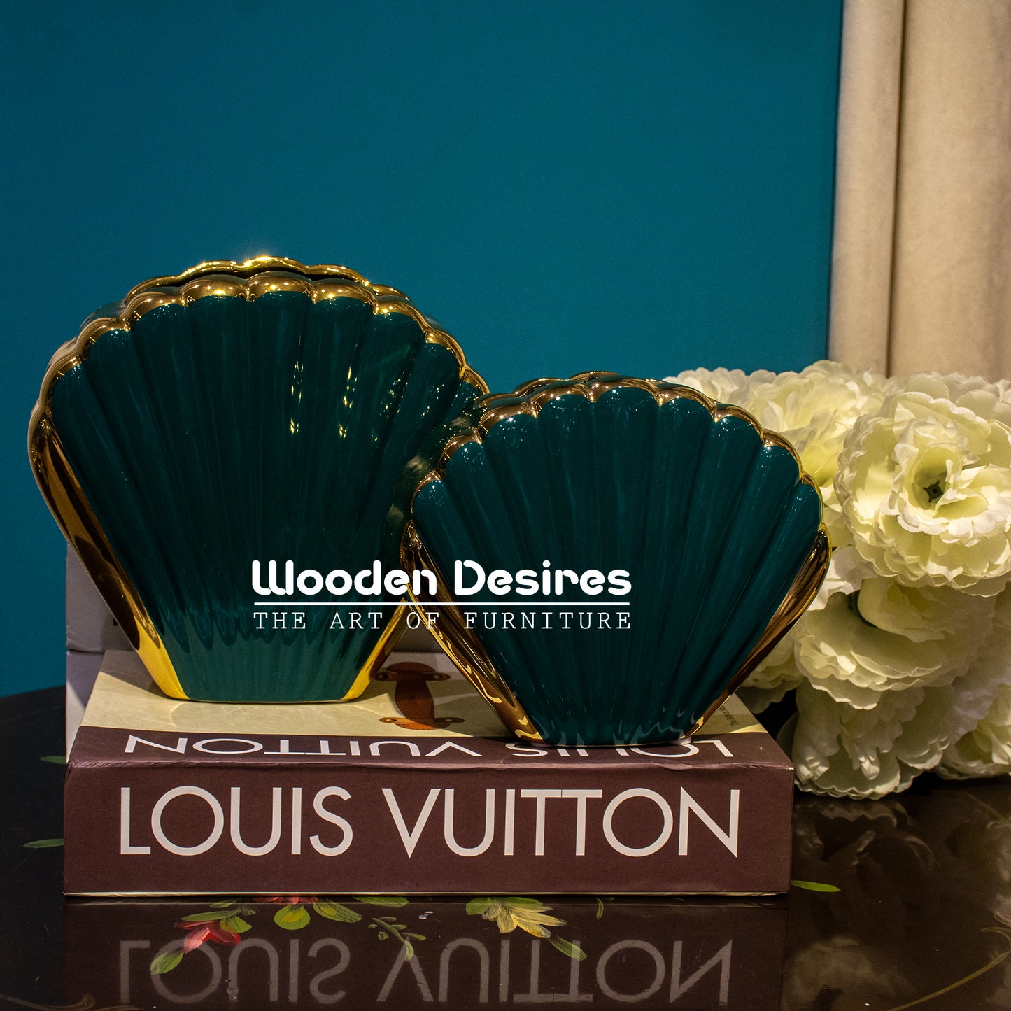 Luxury Shell-Shaped Ceramic Vase Set