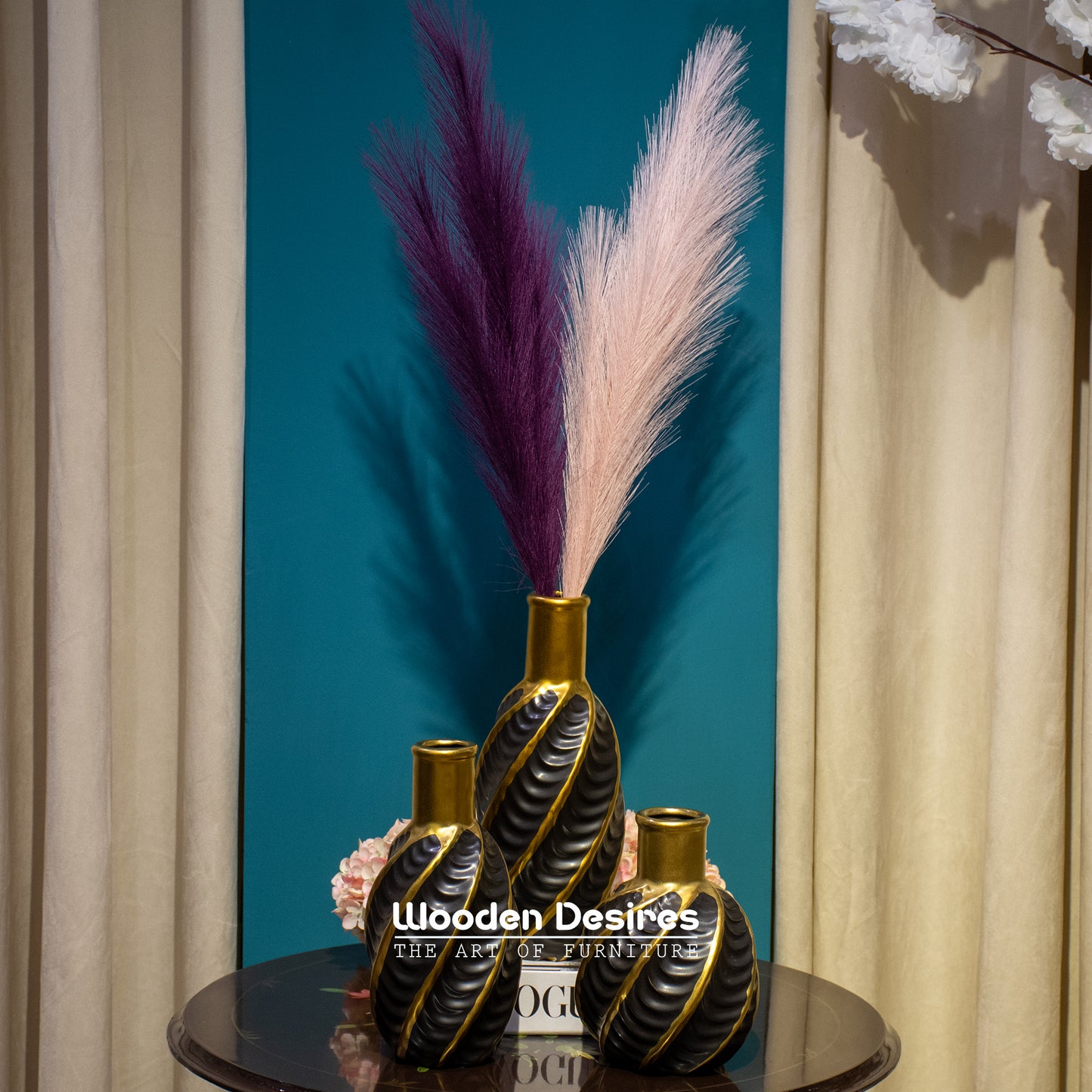 Spiral Ceramic Vase Set for Home Decor