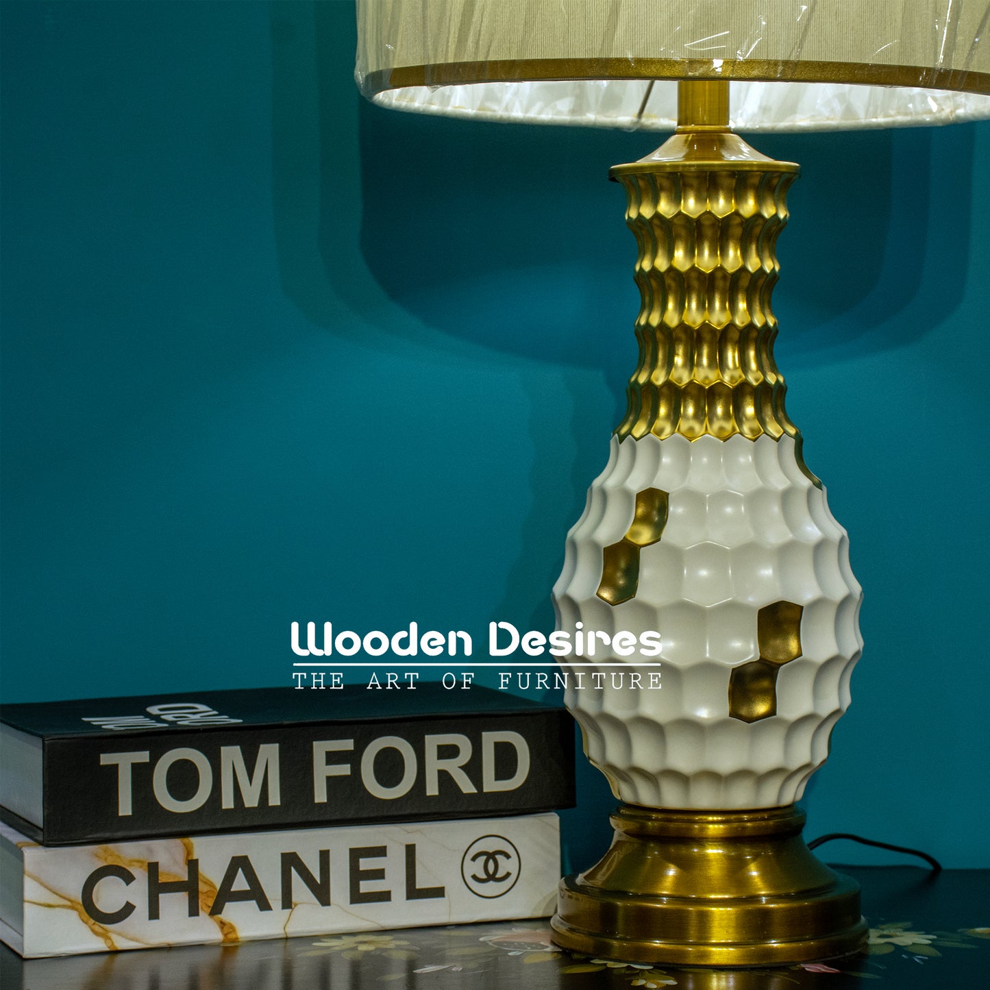 Modern Ceramic Side Table Lamps (Pair)