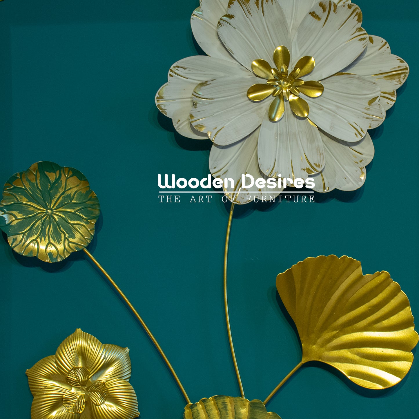 Large Gold White Square