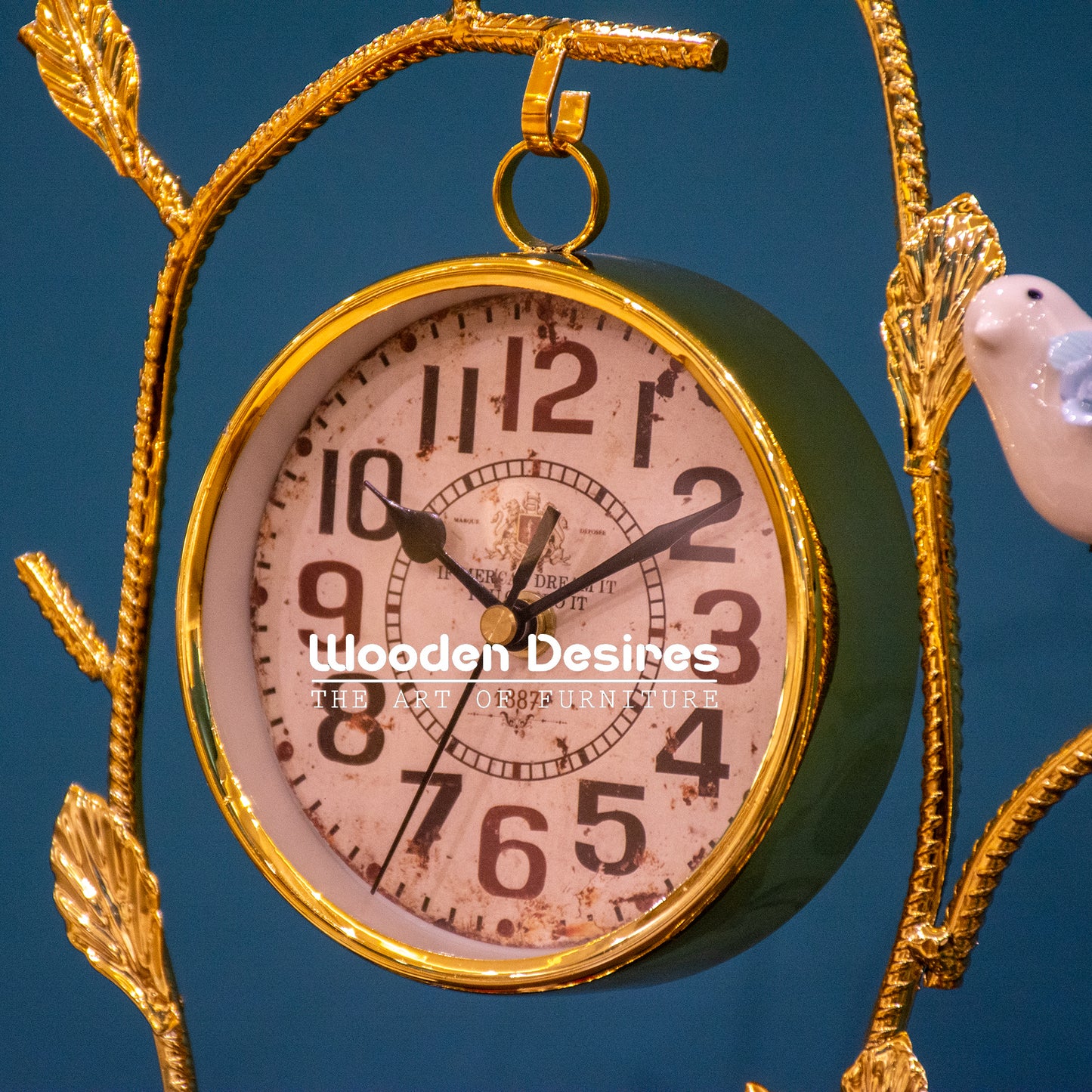 Luxury Table Clock with Birds