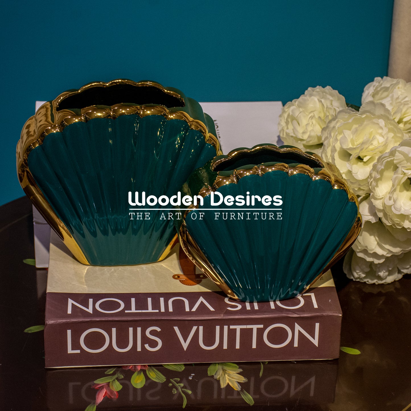 Luxury Shell-Shaped Ceramic Vase Set