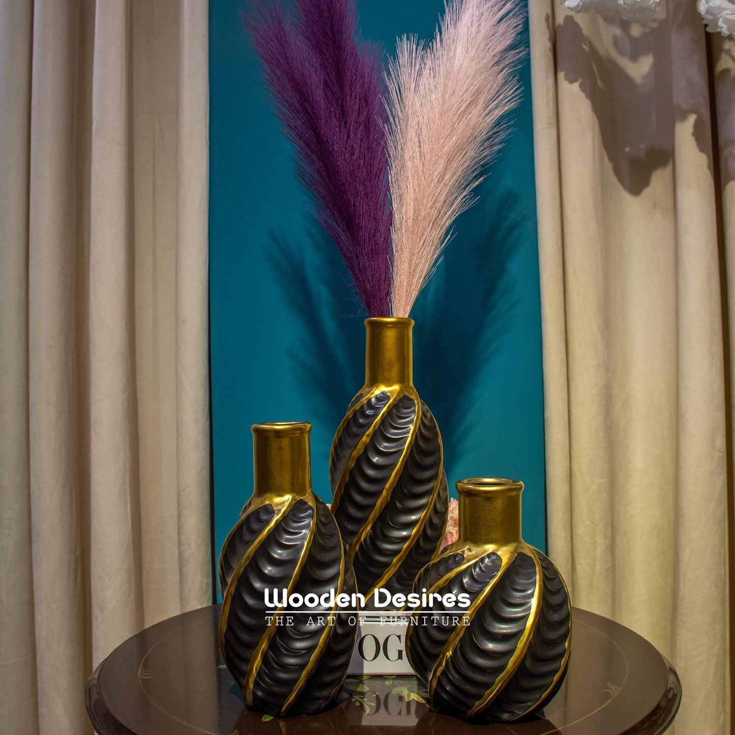 Spiral Ceramic Vase Set for Home Decor
