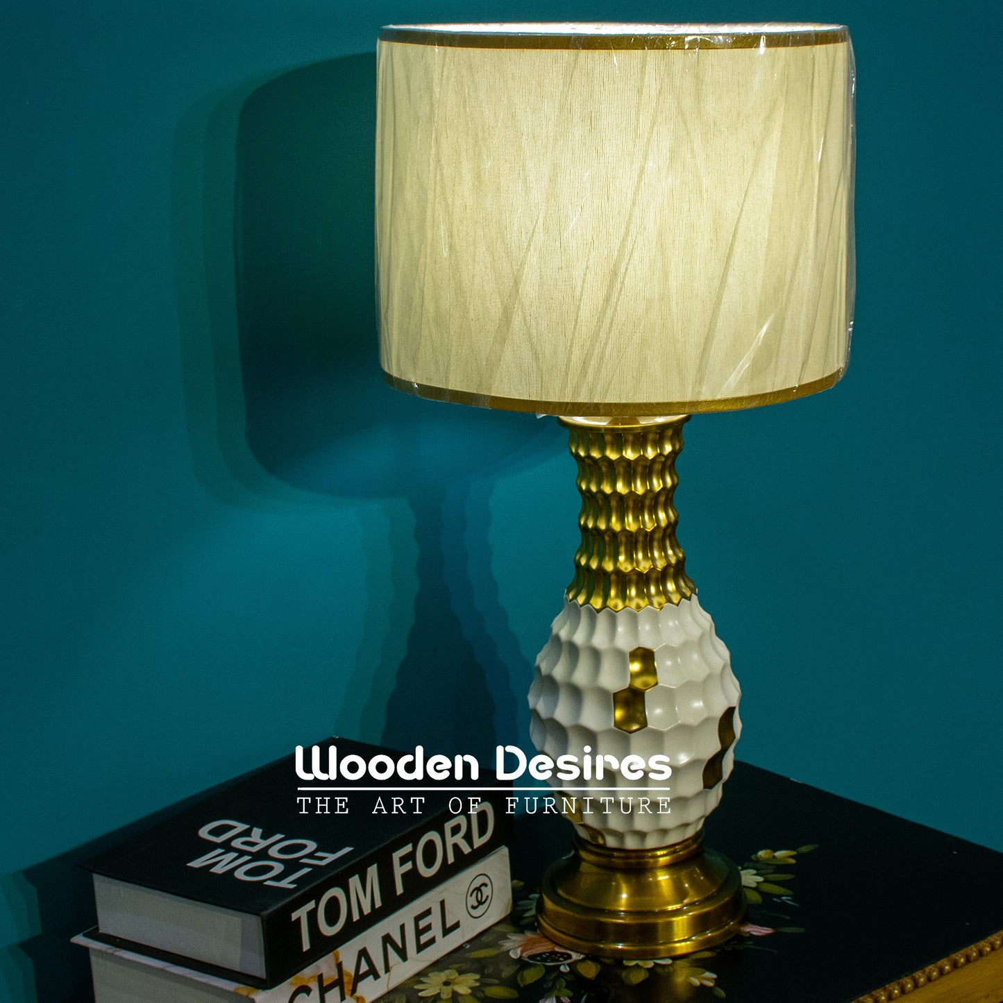 Modern Ceramic Side Table Lamps (Pair)