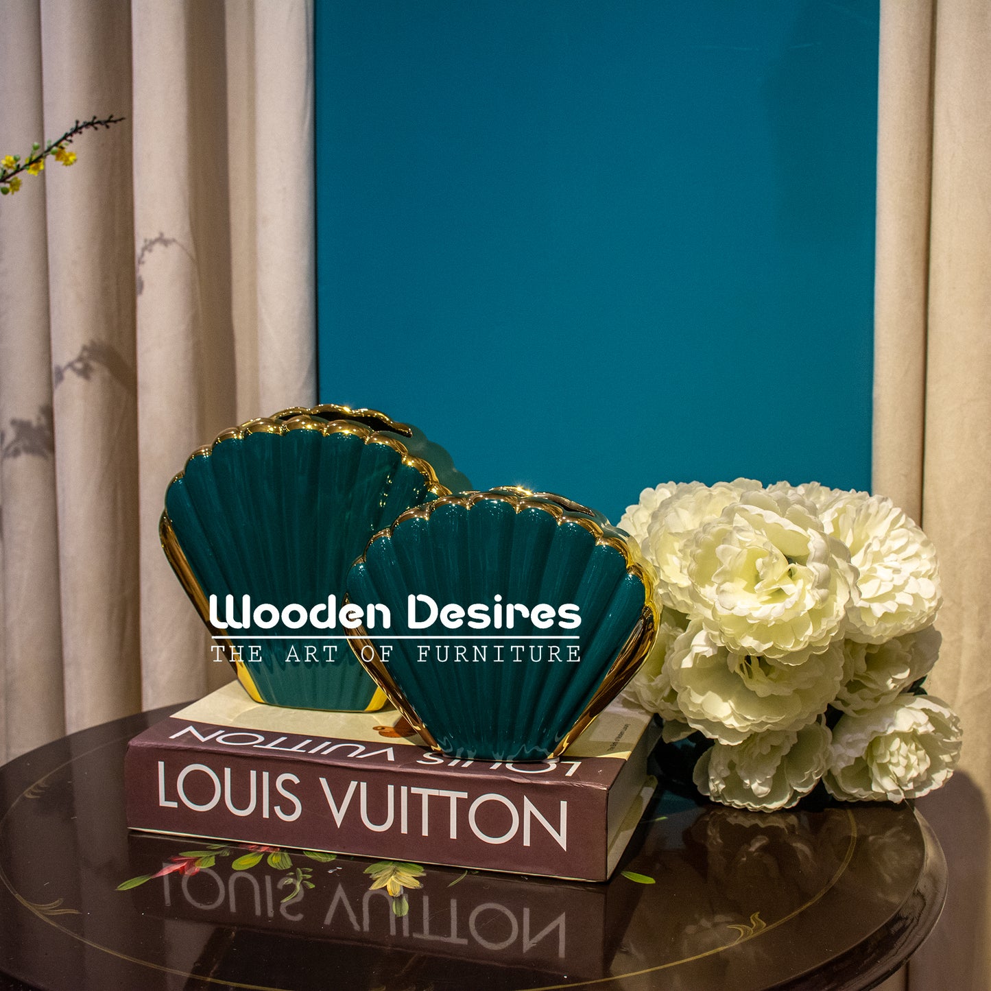 Luxury Shell-Shaped Ceramic Vase Set