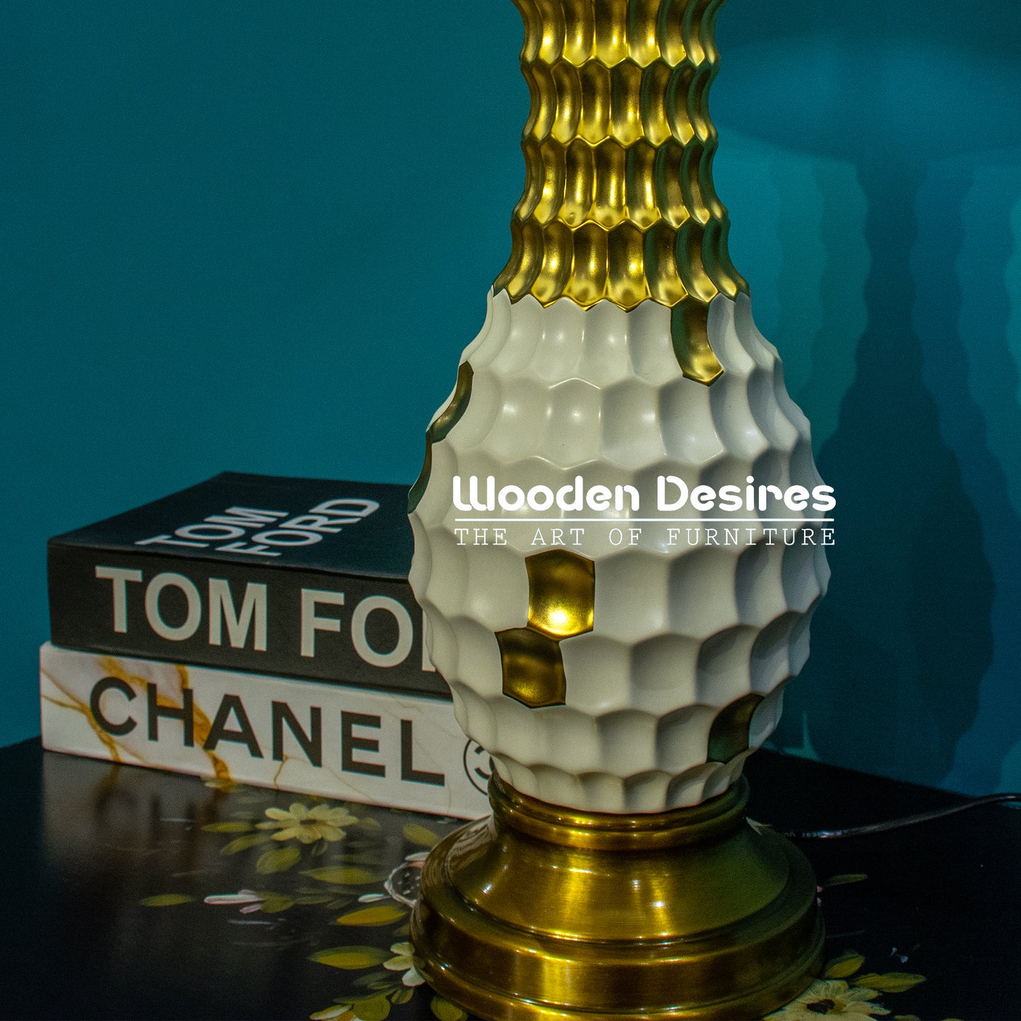 Modern Ceramic Side Table Lamps (Pair)
