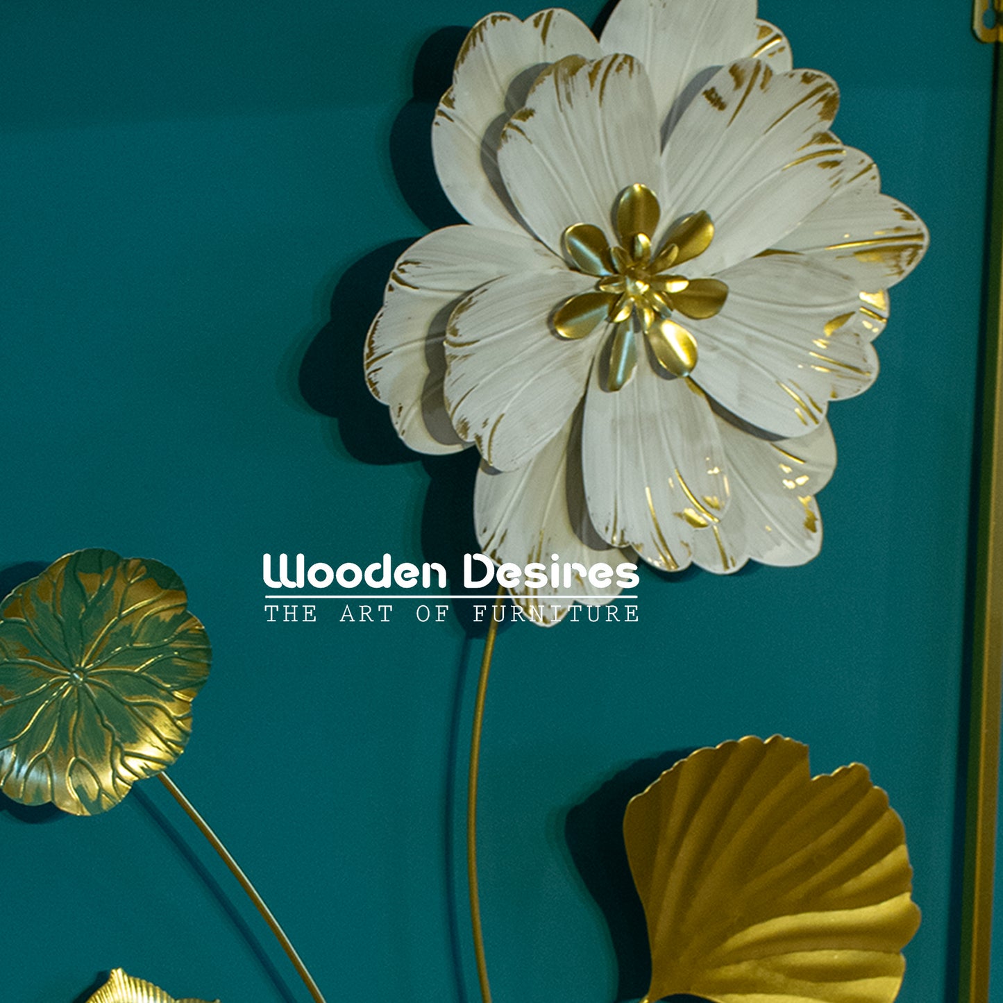 Large Gold White Square