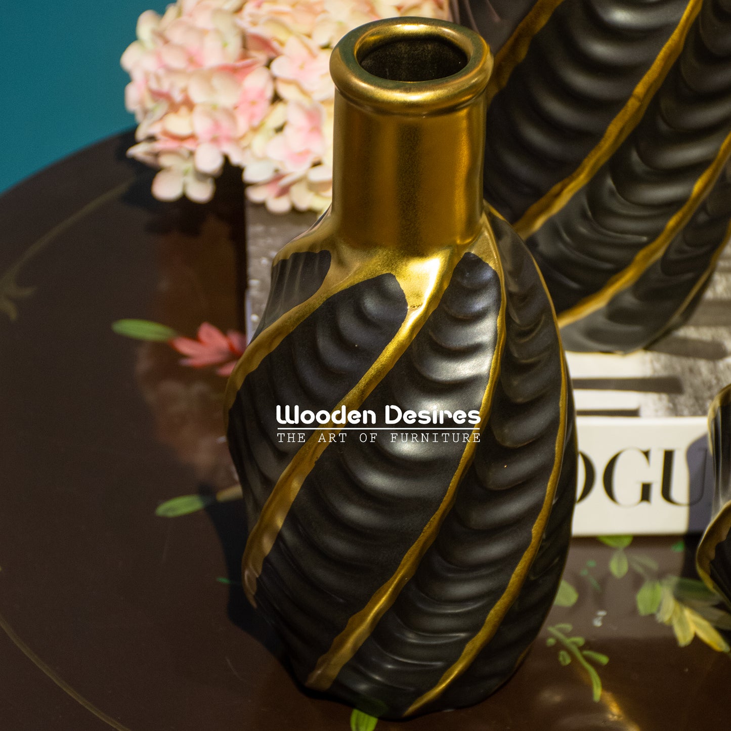 Spiral Ceramic Vase Set for Home Decor