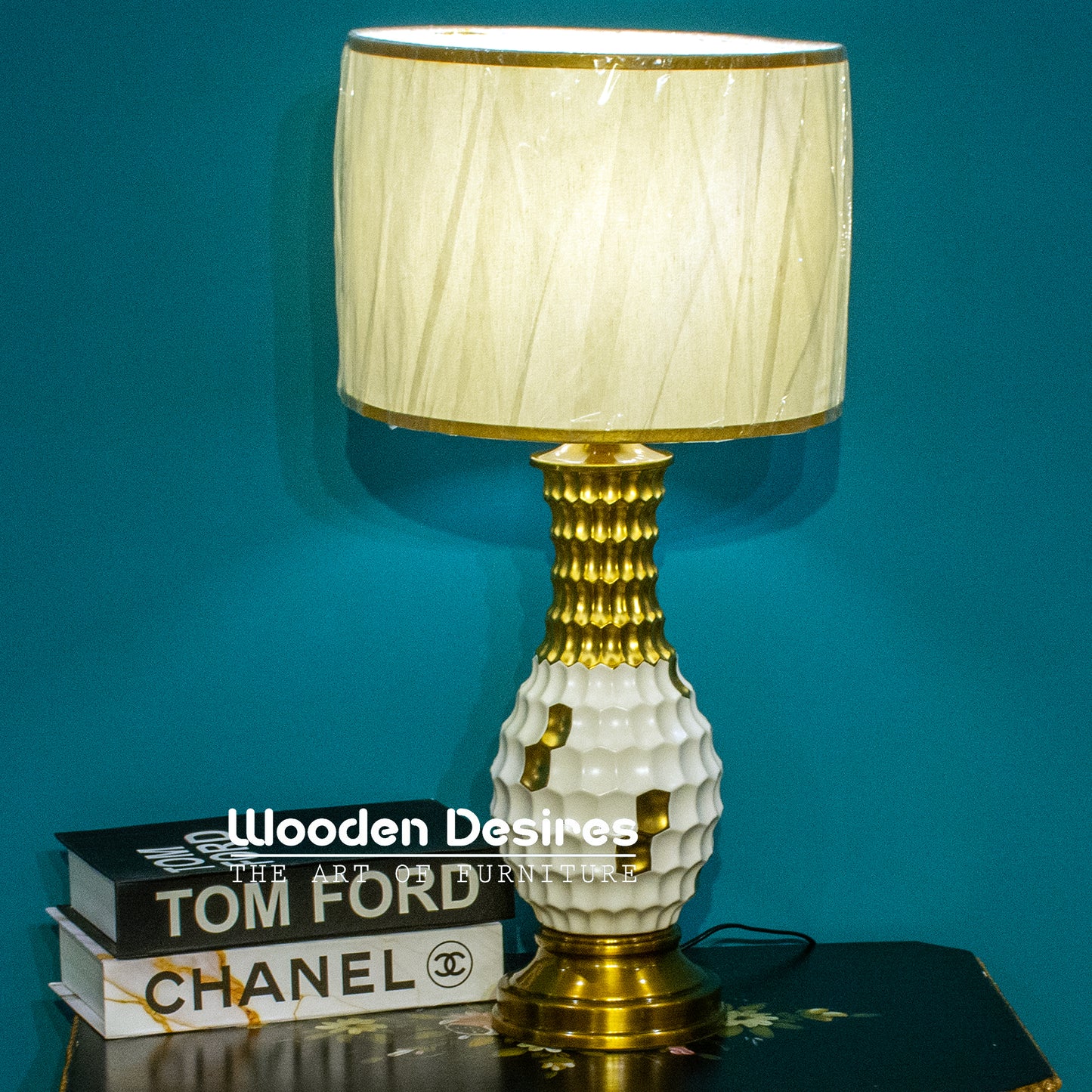 Modern Ceramic Side Table Lamps (Pair)