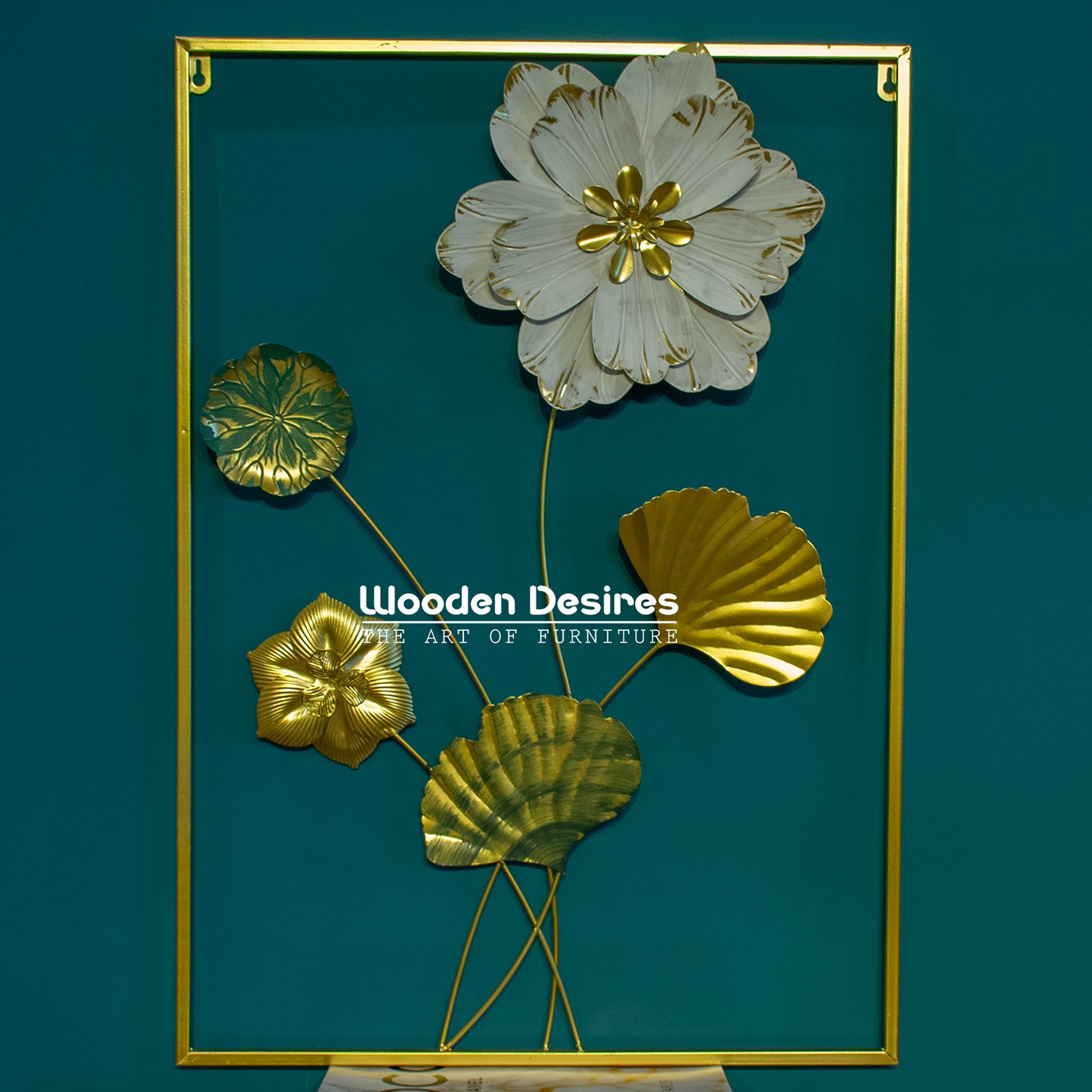 Large Gold White Square