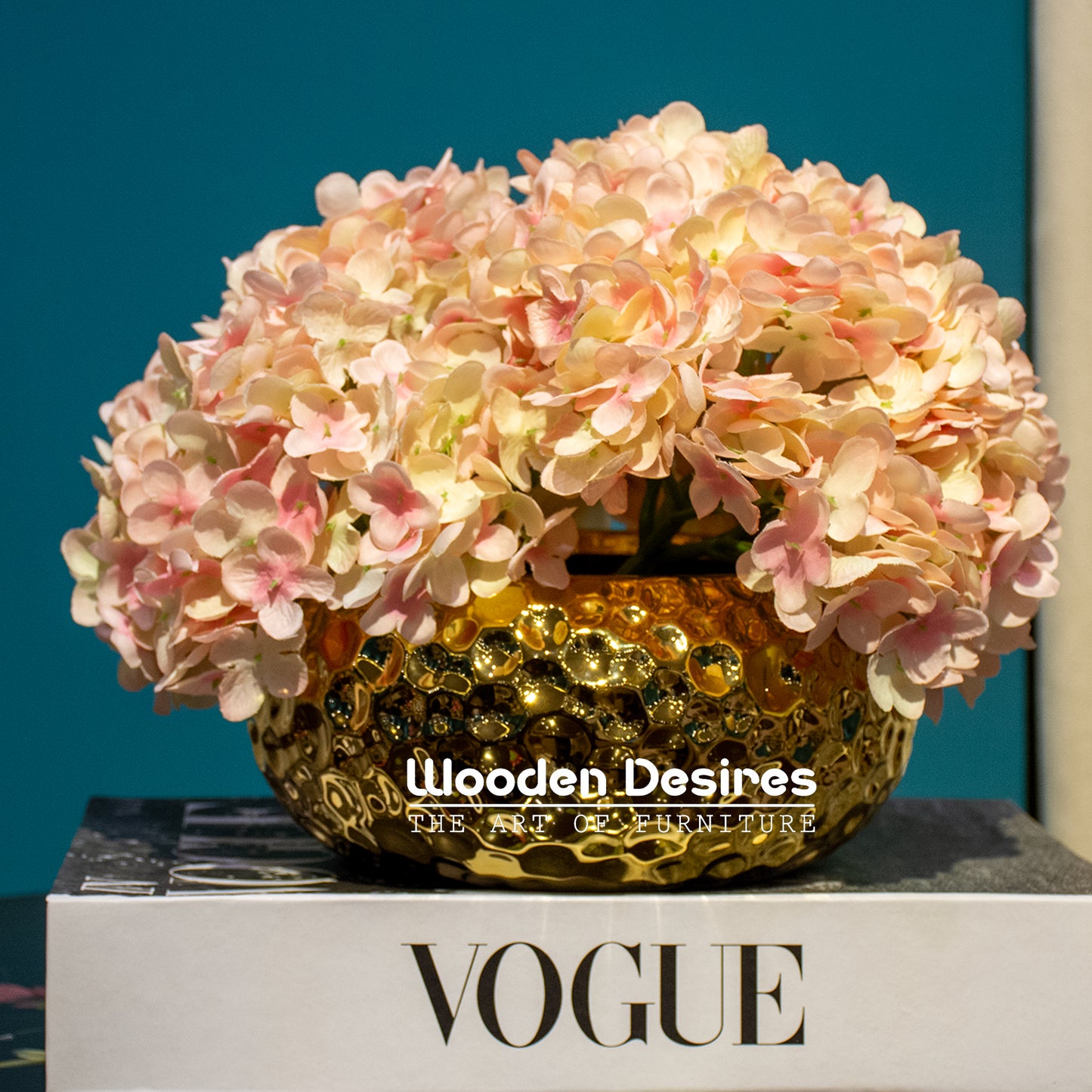 Golden Textured Bowl Vase