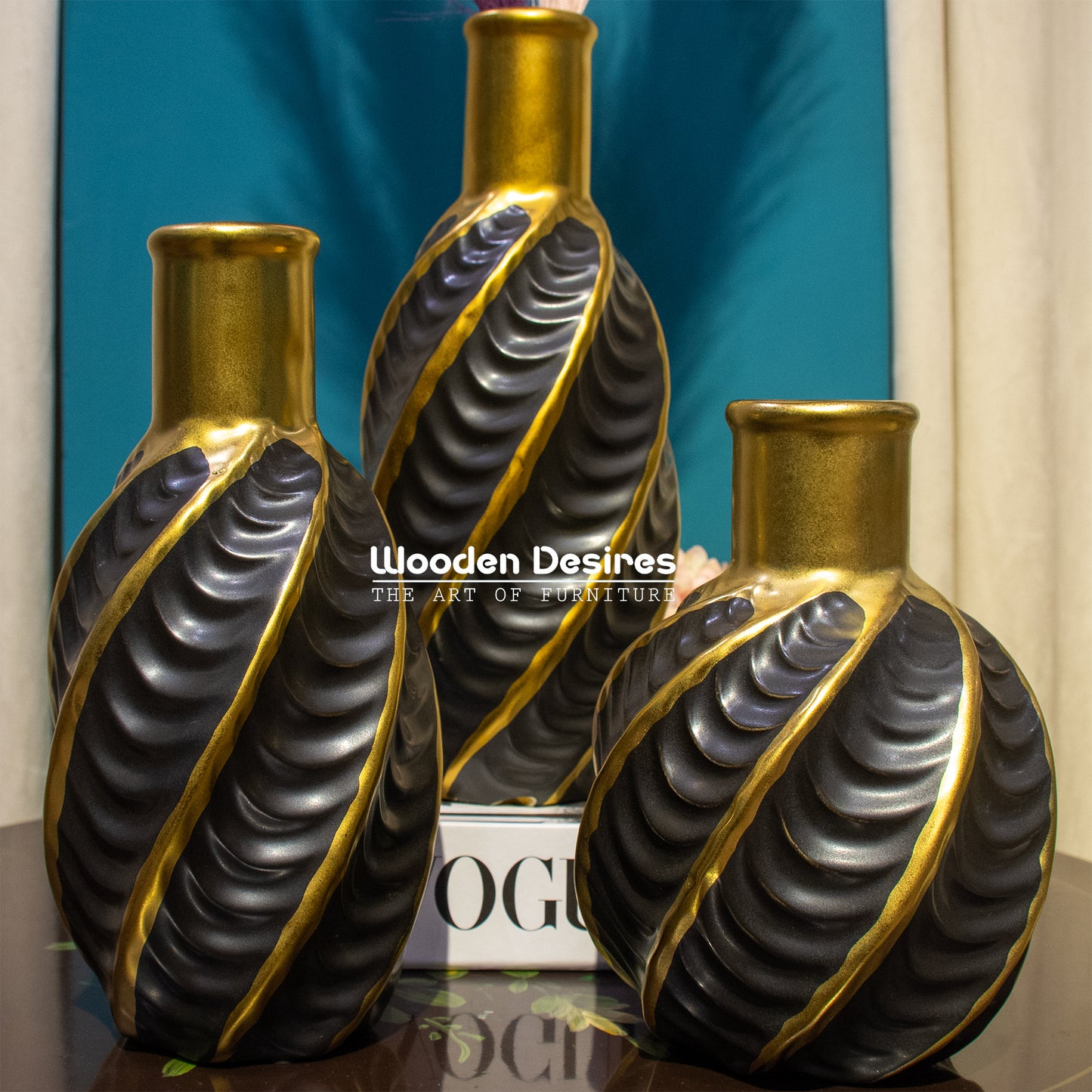 Spiral Ceramic Vase Set for Home Decor