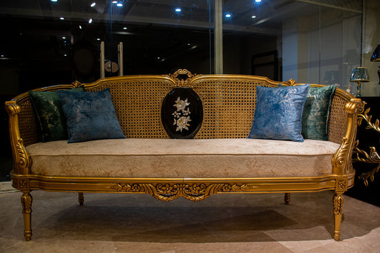 Mother of Pearl Cane Sofa