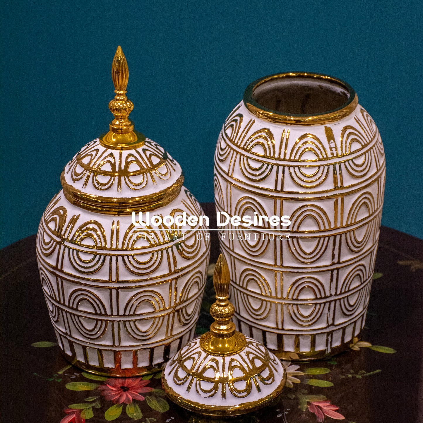 Regal Patterned Ceramic Jar Set