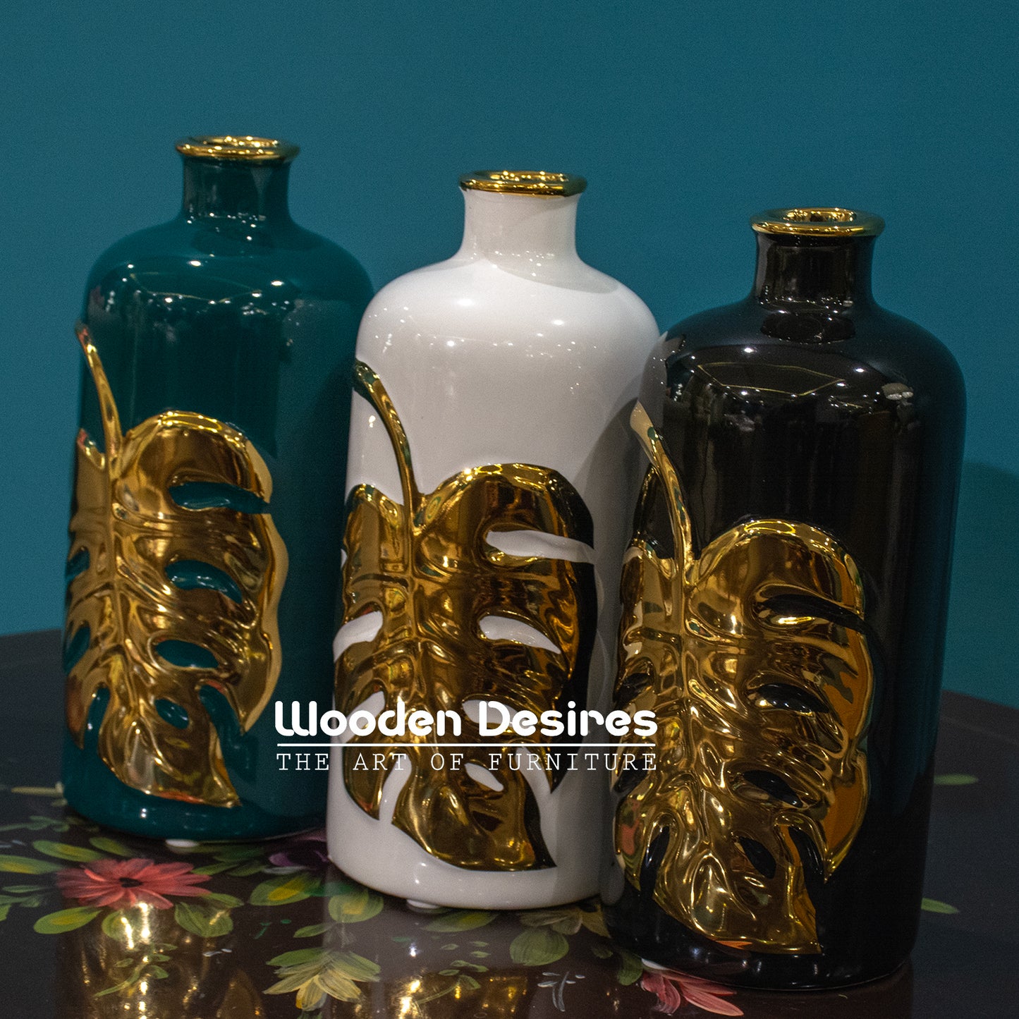 Decorative Gold Leaf Ceramic Vase