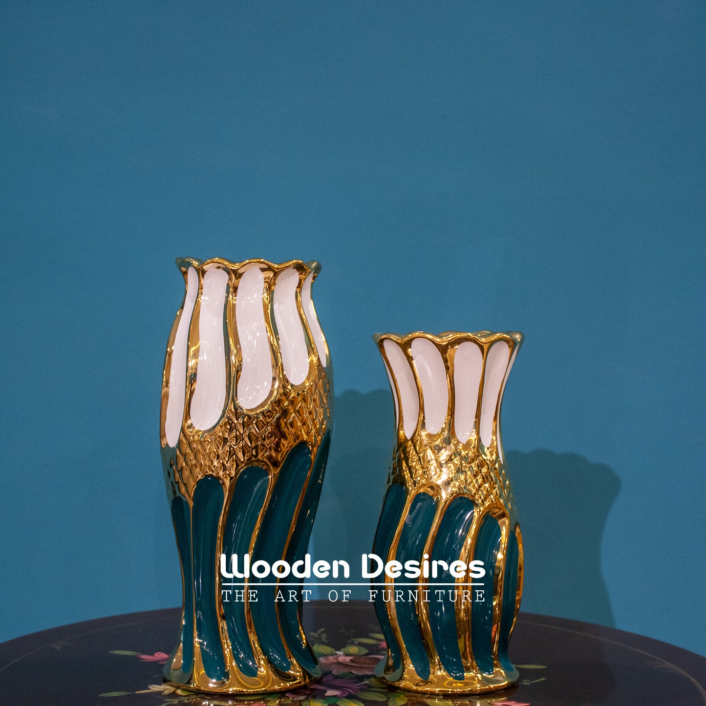 Fluted Ceramic Vase Set