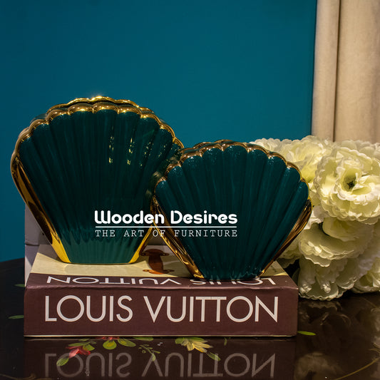 Luxury Shell-Shaped Ceramic Vase Set