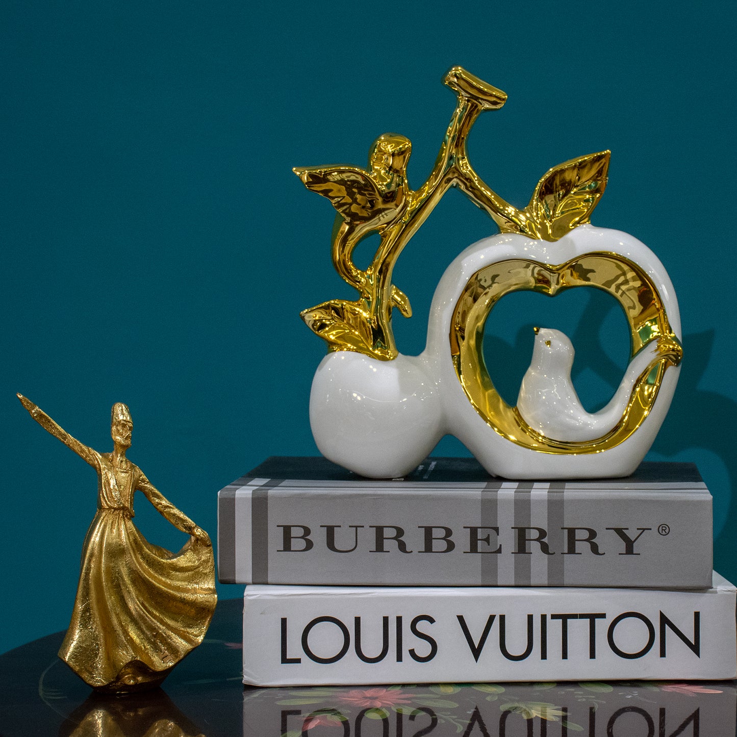 Ceramic Bird Apple Decoration