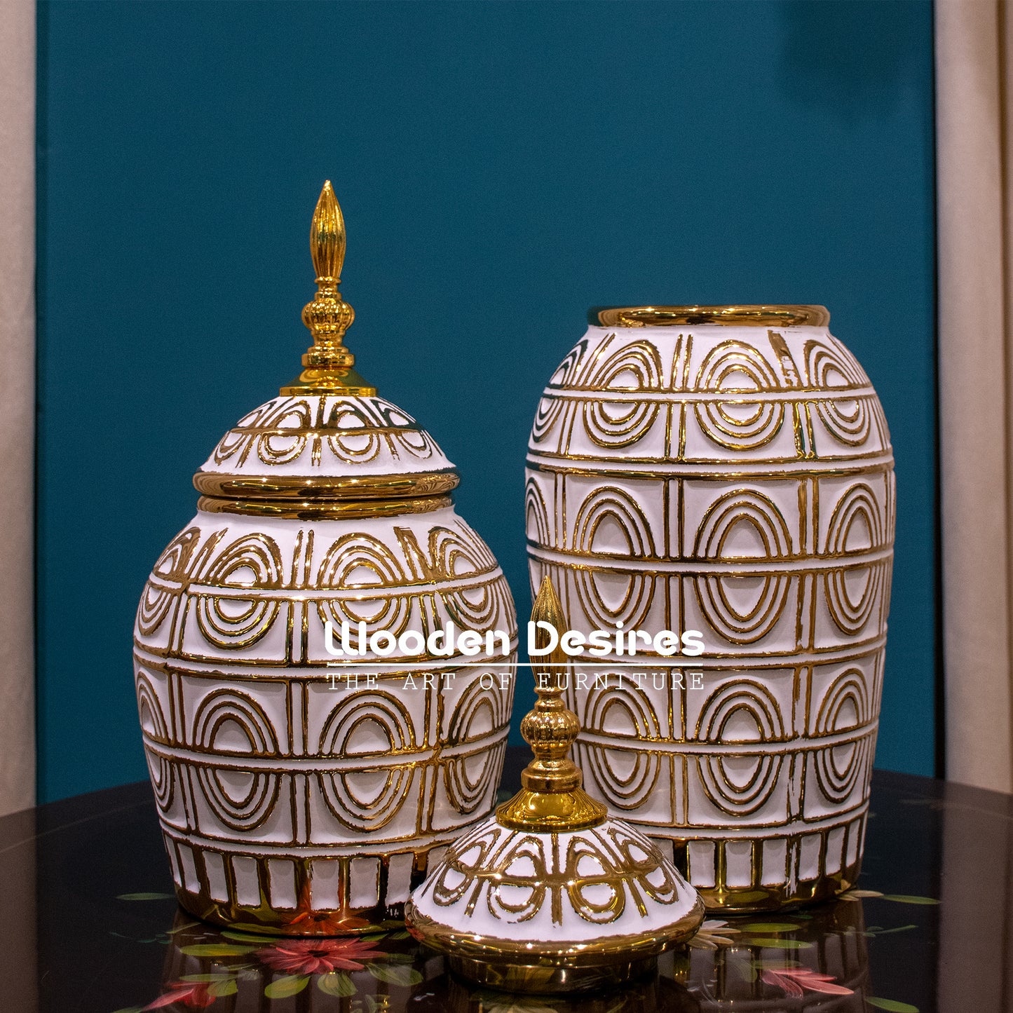 Regal Patterned Ceramic Jar Set