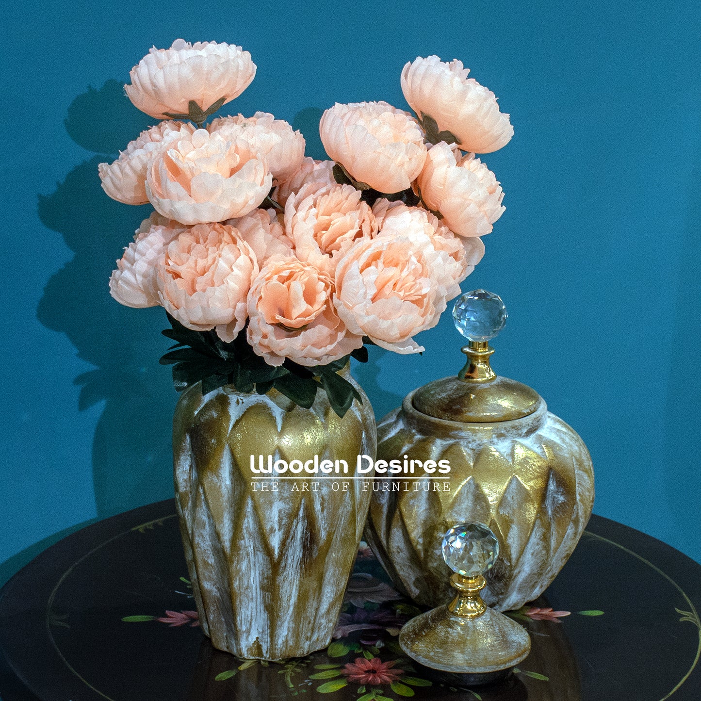Vintage Diamond-Cut Ceramic Jar Set