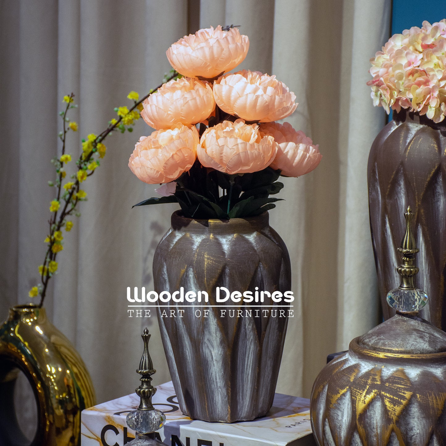 Vintage Diamond-Cut Ceramic Jar Set