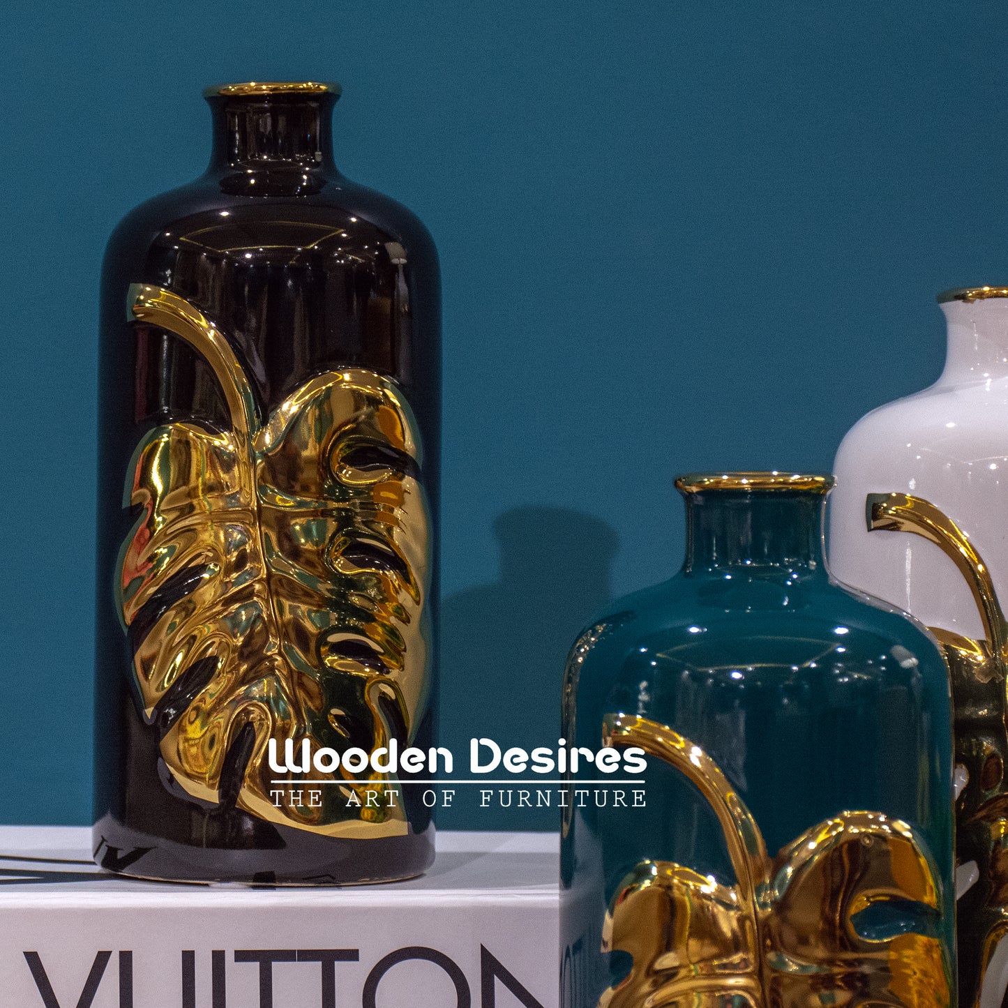 Decorative Gold Leaf Ceramic Vase