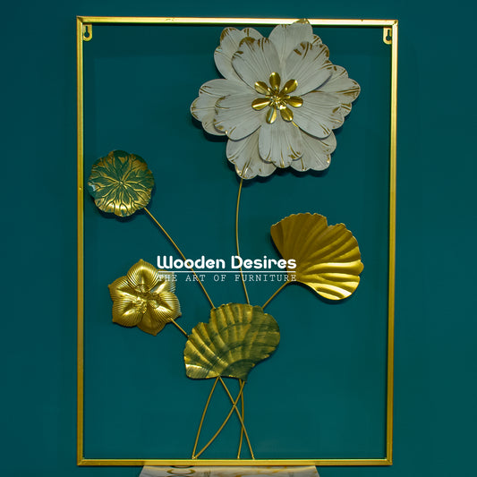 Large Gold White Square