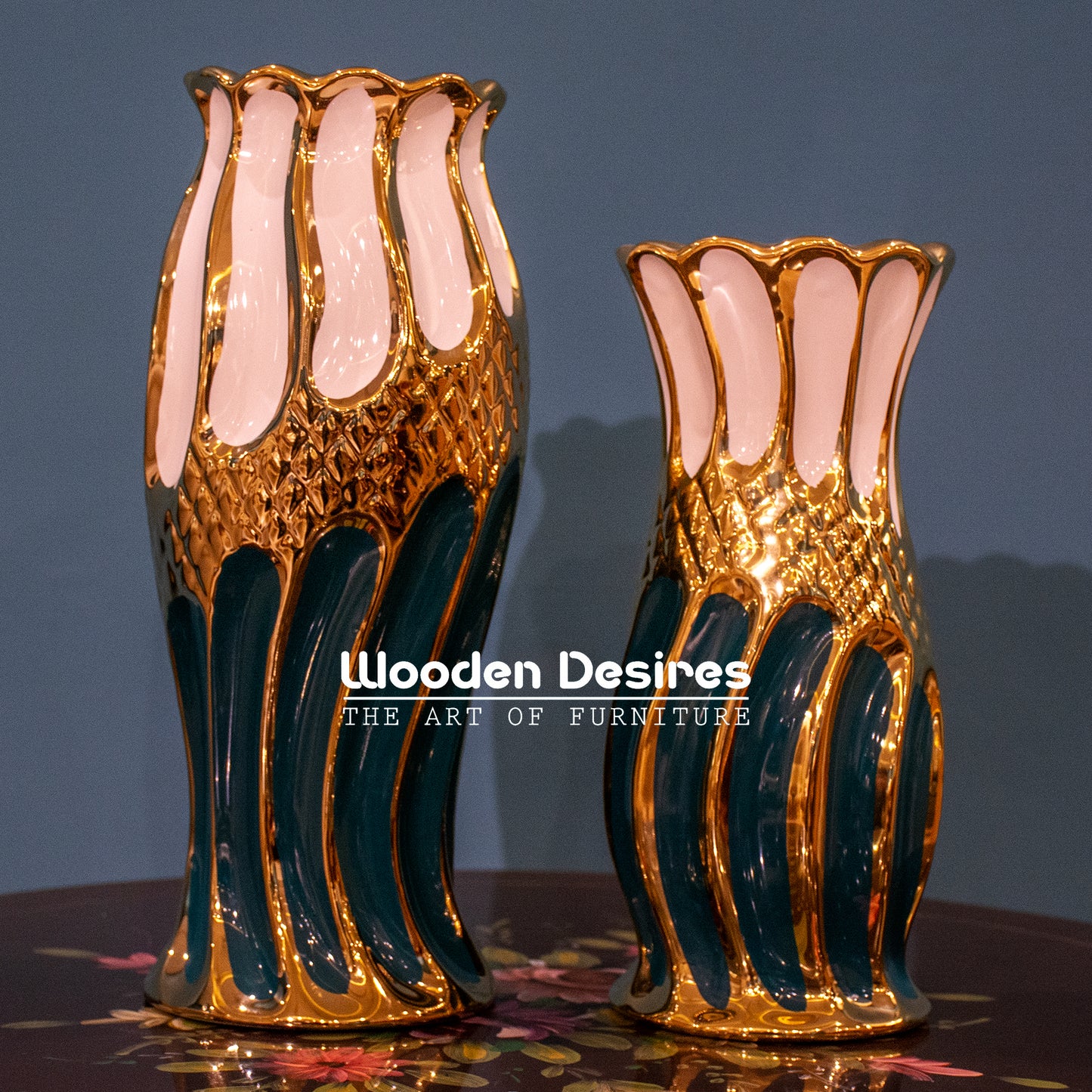 Fluted Ceramic Vase Set