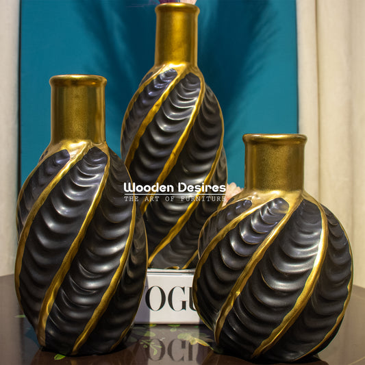 Spiral Ceramic Vase Set for Home Decor