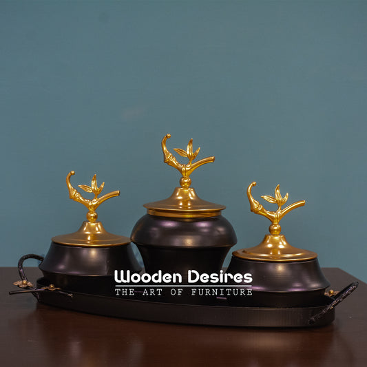 Metal Dry Fruit Jar Set