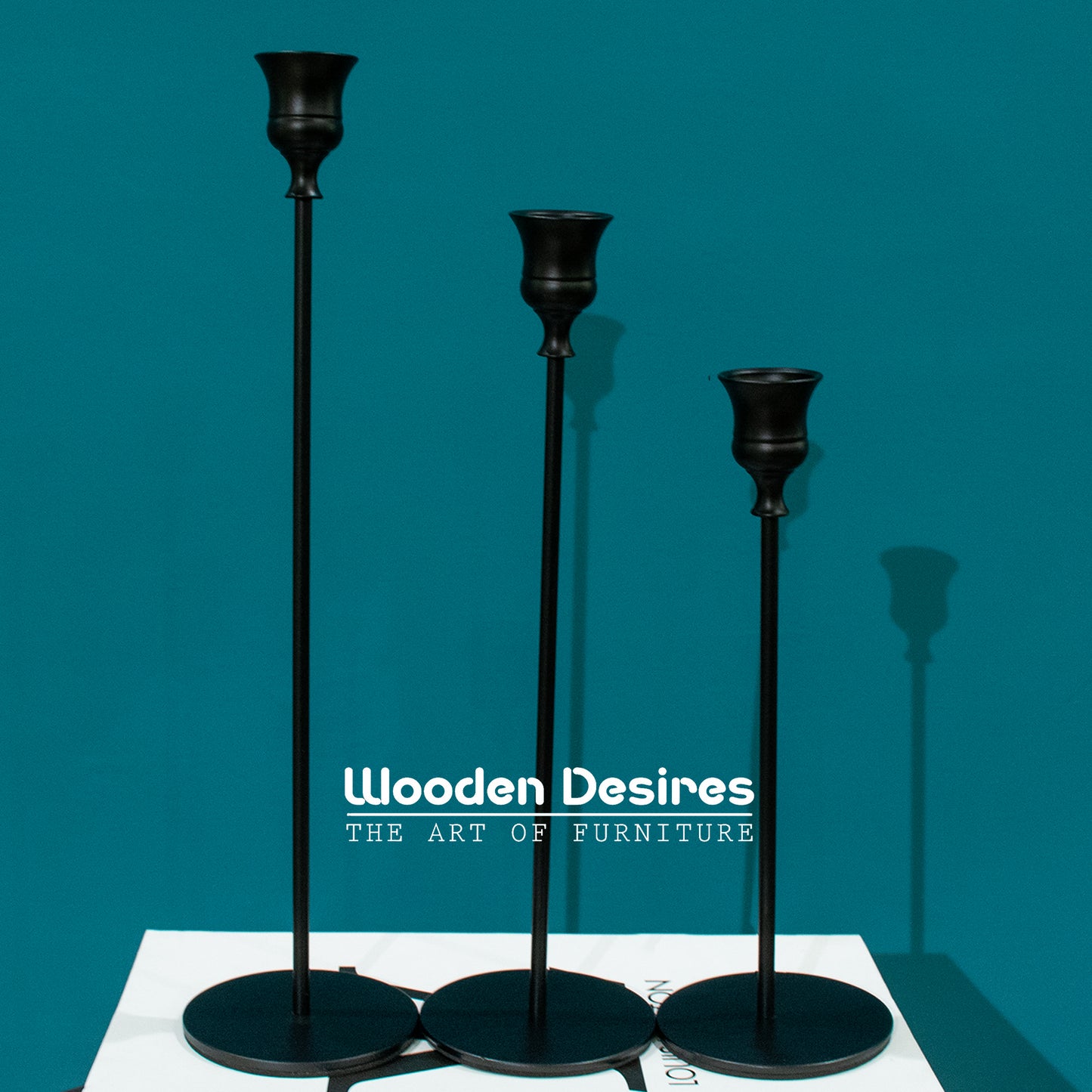 Modern Metal Candle Holder Set