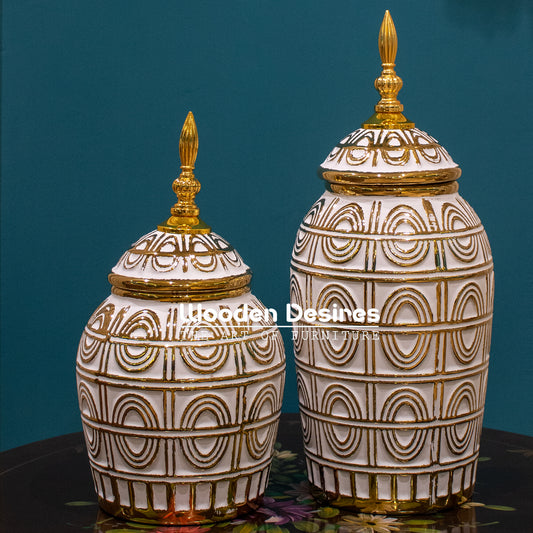 Regal Patterned Ceramic Jar Set